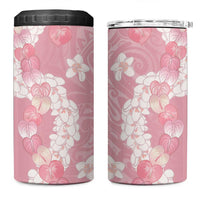 Soft Pink Hawaii Anthurium Plumeria Lei 4 in 1 Can Cooler Tumbler LT9 One Size: 16 oz Pink - Polynesian Pride