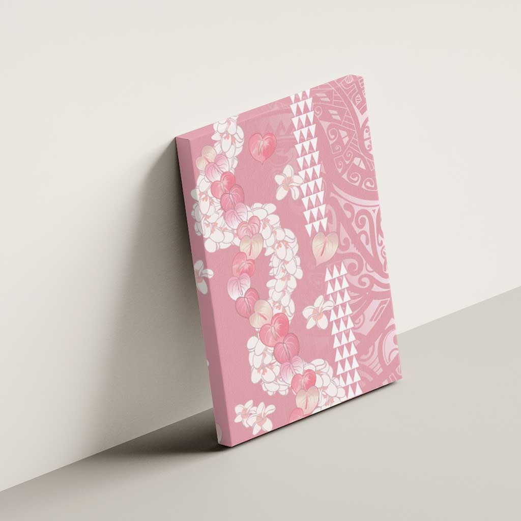 Soft Pink Hawaii Anthurium Plumeria Lei Canvas Wall Art LT9 - Polynesian Pride