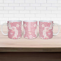 Soft Pink Hawaii Anthurium Plumeria Lei Ceramic Mug LT9 - Polynesian Pride