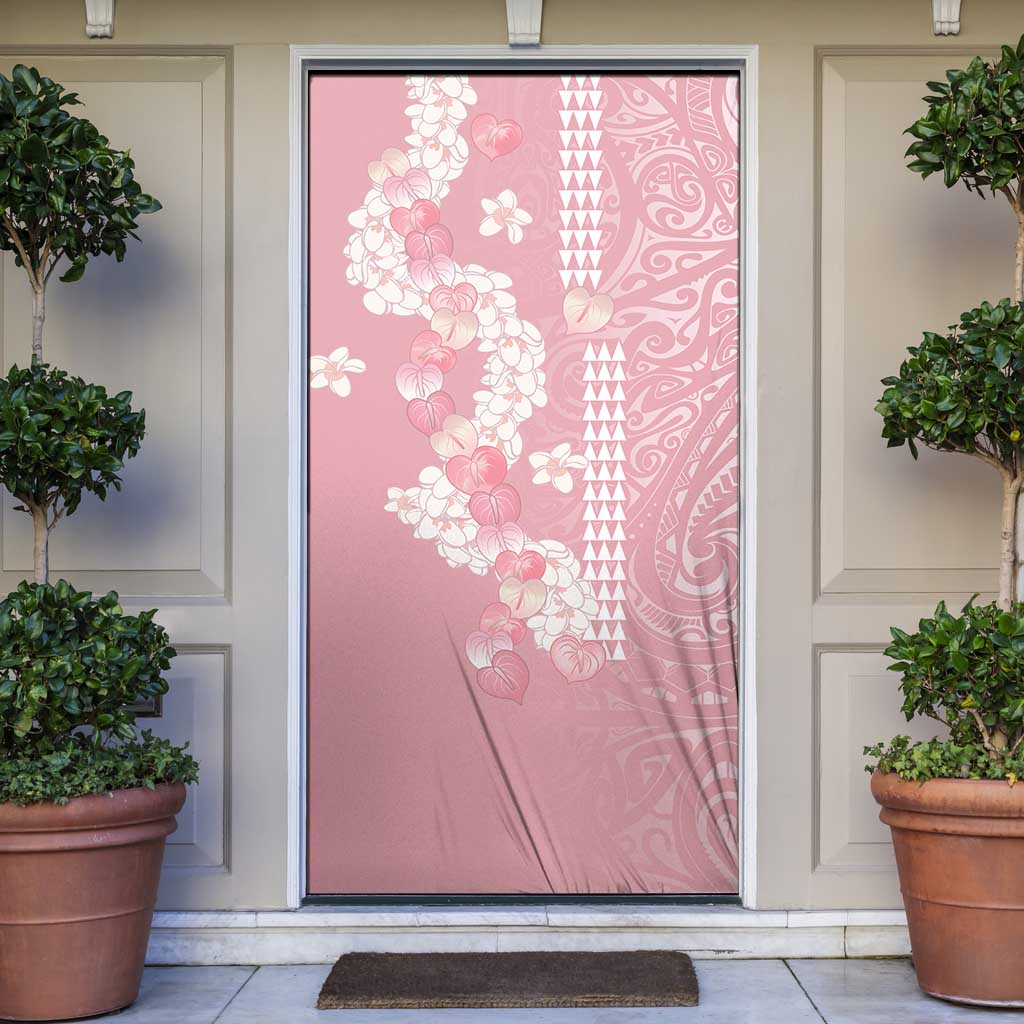 Soft Pink Hawaii Anthurium Plumeria Lei Door Cover LT9 Pink - Polynesian Pride