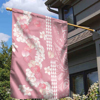 Soft Pink Hawaii Anthurium Plumeria Lei Garden Flag LT9 - Polynesian Pride