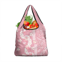 Soft Pink Hawaii Anthurium Plumeria Lei Grocery Bag