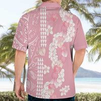 Soft Pink Hawaii Anthurium Plumeria Lei Hawaiian Shirt