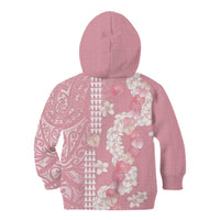 Soft Pink Hawaii Anthurium Plumeria Lei Kid Hoodie LT9 - Polynesian Pride