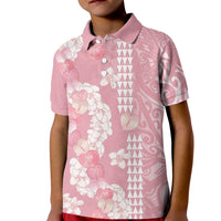 Soft Pink Hawaii Anthurium Plumeria Lei Kid Polo Shirt LT9 Kid Pink - Polynesian Pride