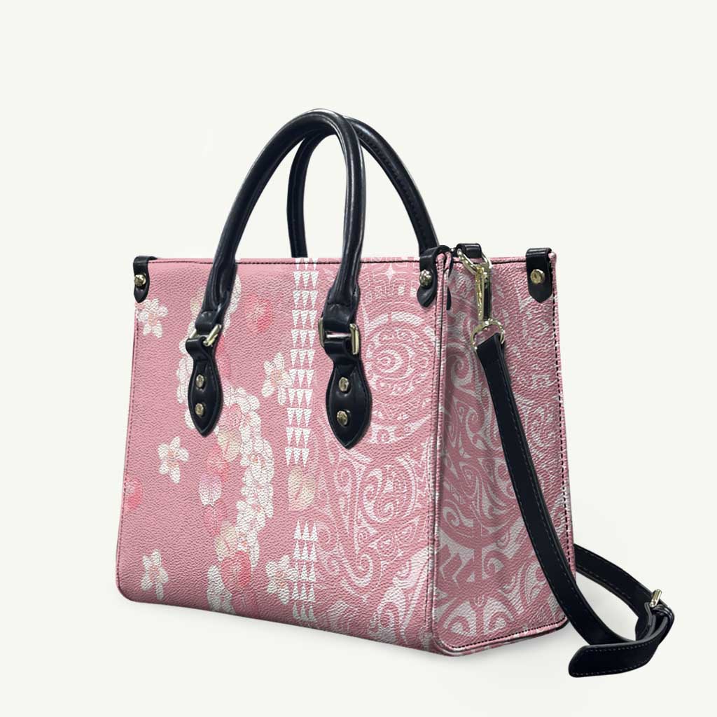 Soft Pink Hawaii Anthurium Plumeria Lei Leather Bag LT9 Pink - Polynesian Pride