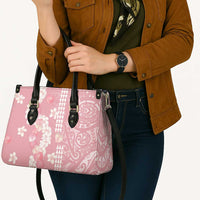 Soft Pink Hawaii Anthurium Plumeria Lei Leather Bag LT9 - Polynesian Pride
