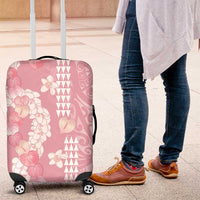 Soft Pink Hawaii Anthurium Plumeria Lei Luggage Cover LT9 Pink - Polynesian Pride