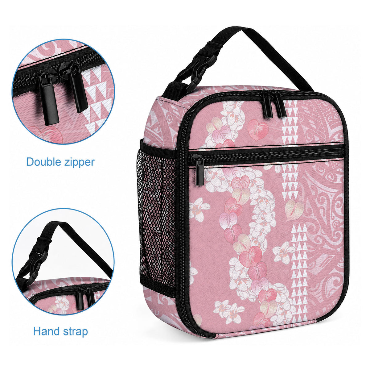 Soft Pink Hawaii Anthurium Plumeria Lei Lunch Bag LT9 - Polynesian Pride