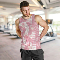 Soft Pink Hawaii Anthurium Plumeria Lei Men Tank Top LT9 Pink - Polynesian Pride