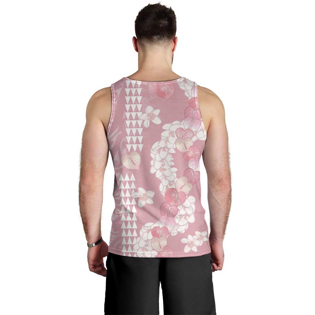 Soft Pink Hawaii Anthurium Plumeria Lei Men Tank Top LT9 - Polynesian Pride