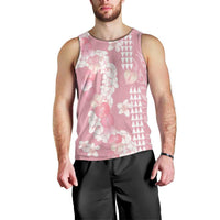 Soft Pink Hawaii Anthurium Plumeria Lei Men Tank Top LT9 - Polynesian Pride