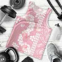 Soft Pink Hawaii Anthurium Plumeria Lei Men Tank Top LT9 - Polynesian Pride