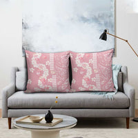 Soft Pink Hawaii Anthurium Plumeria Lei Pillow Cover LT9 - Polynesian Pride