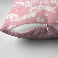 Soft Pink Hawaii Anthurium Plumeria Lei Pillow Cover LT9 - Polynesian Pride