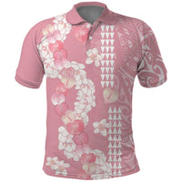 Soft Pink Hawaii Anthurium Plumeria Lei Polo Shirt LT9 Pink - Polynesian Pride
