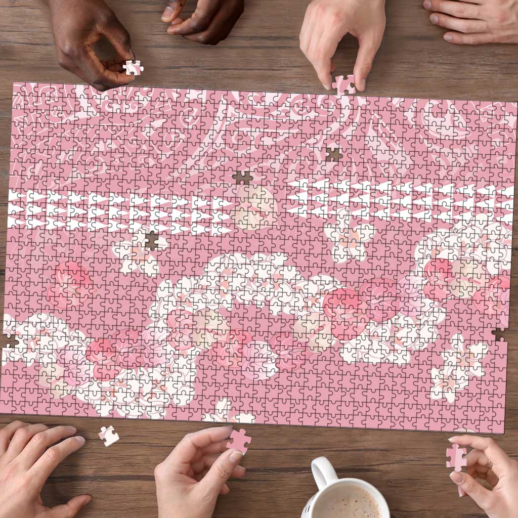 Soft Pink Hawaii Anthurium Plumeria Lei Puzzle LT9 - Polynesian Pride