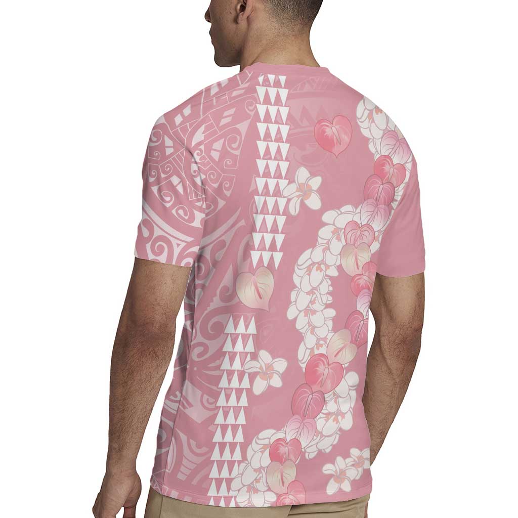 Soft Pink Hawaii Anthurium Plumeria Lei Rugby Jersey LT9 - Polynesian Pride