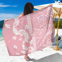 Soft Pink Hawaii Anthurium Plumeria Lei Sarong LT9 One Size 44 x 66 inches Pink - Polynesian Pride