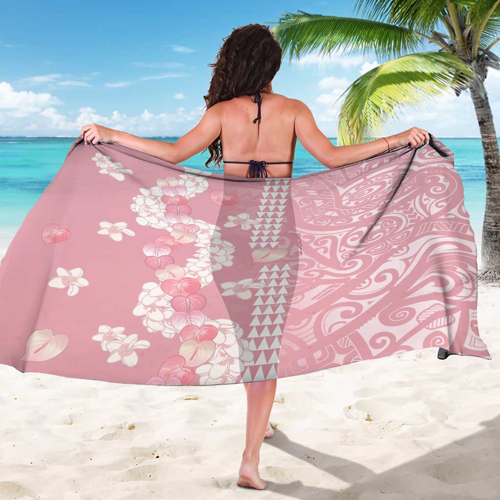 Soft Pink Hawaii Anthurium Plumeria Lei Sarong LT9 - Polynesian Pride