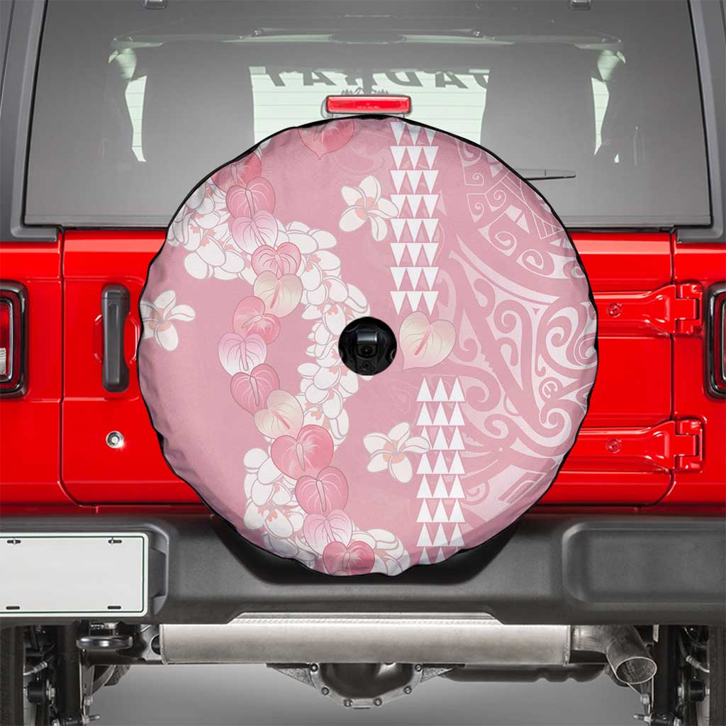 Soft Pink Hawaii Anthurium Plumeria Lei Spare Tire Cover LT9 - Polynesian Pride