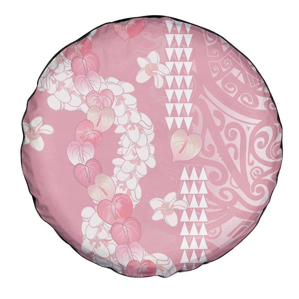 Soft Pink Hawaii Anthurium Plumeria Lei Spare Tire Cover LT9 - Polynesian Pride