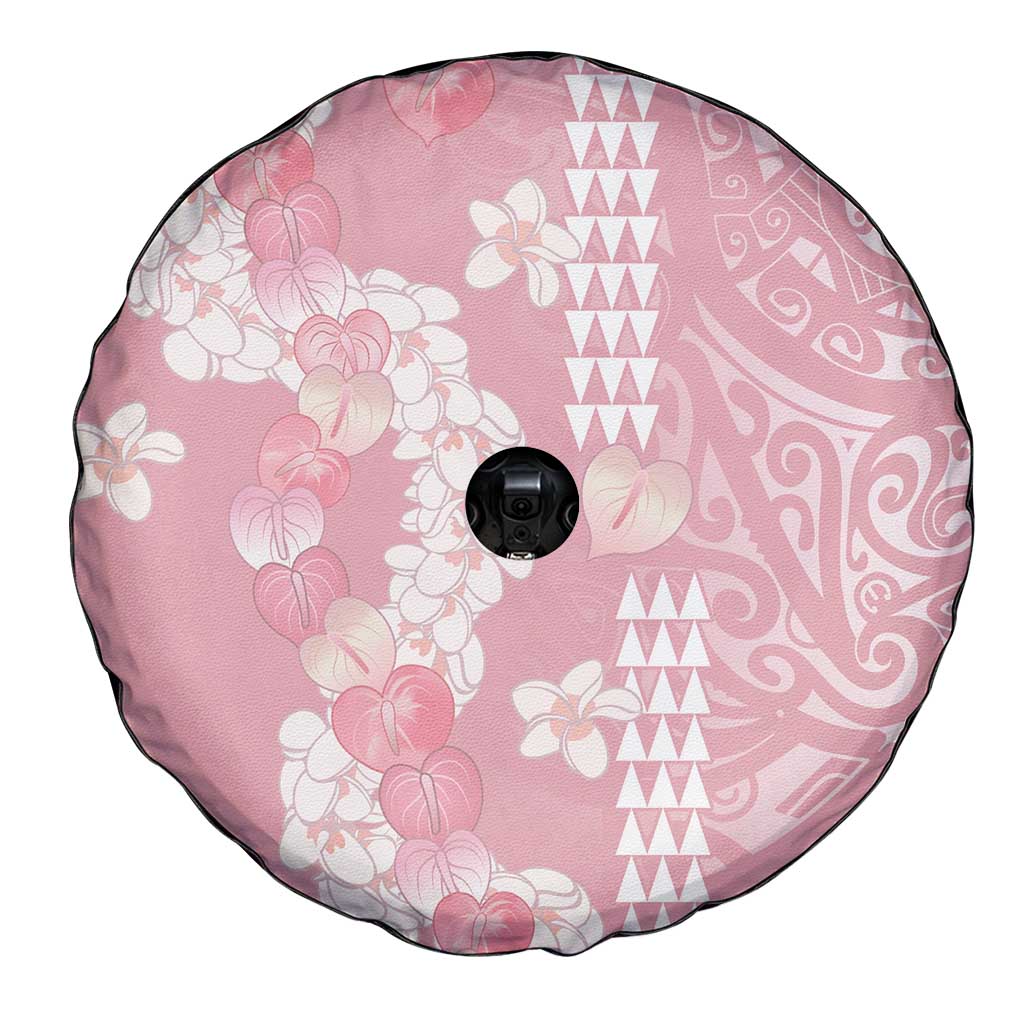 Soft Pink Hawaii Anthurium Plumeria Lei Spare Tire Cover LT9 - Polynesian Pride