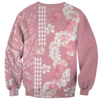 Soft Pink Hawaii Anthurium Plumeria Lei Sweatshirt LT9 - Polynesian Pride