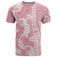Soft Pink Hawaii Anthurium Plumeria Lei T Shirt LT9 Pink - Polynesian Pride
