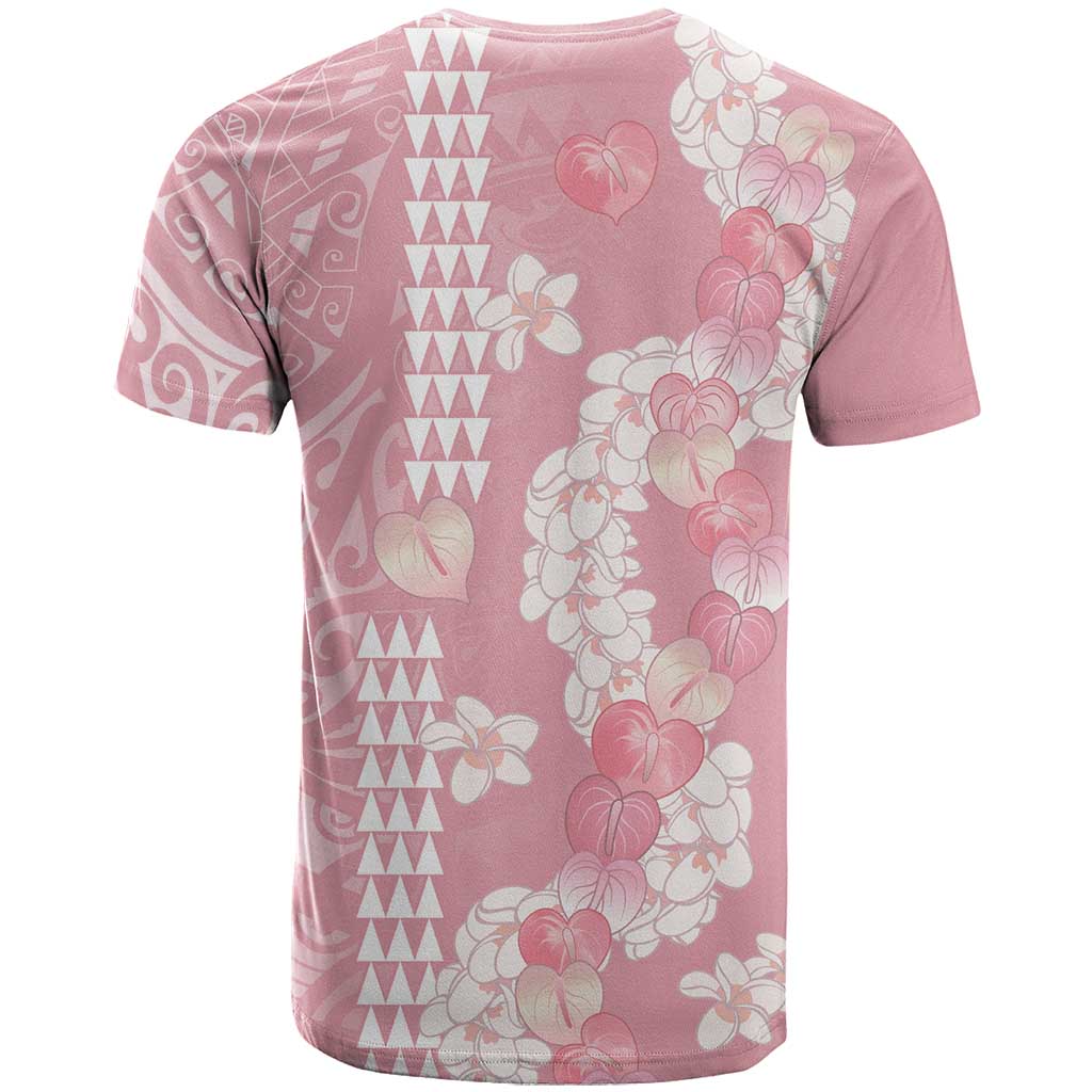 Soft Pink Hawaii Anthurium Plumeria Lei T Shirt LT9 - Polynesian Pride