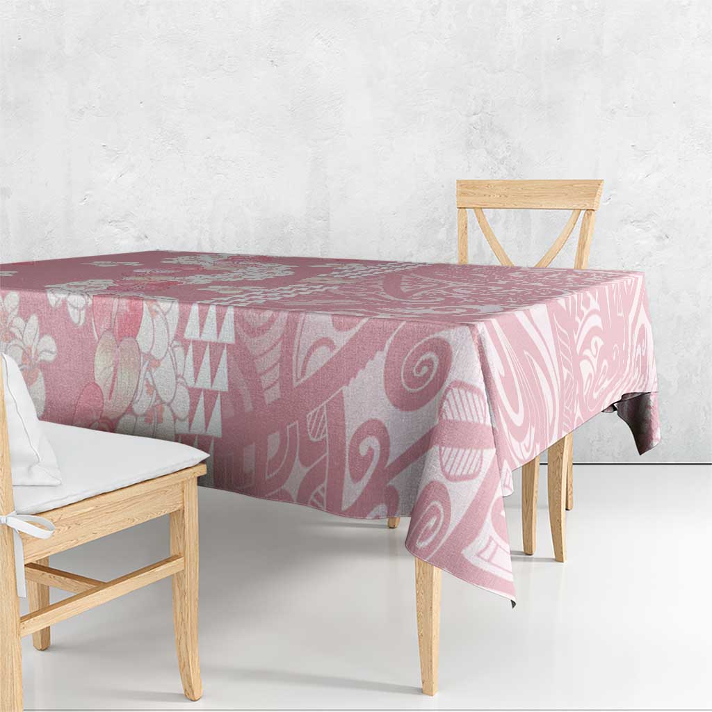 Soft Pink Hawaii Anthurium Plumeria Lei Tablecloth LT9 - Polynesian Pride