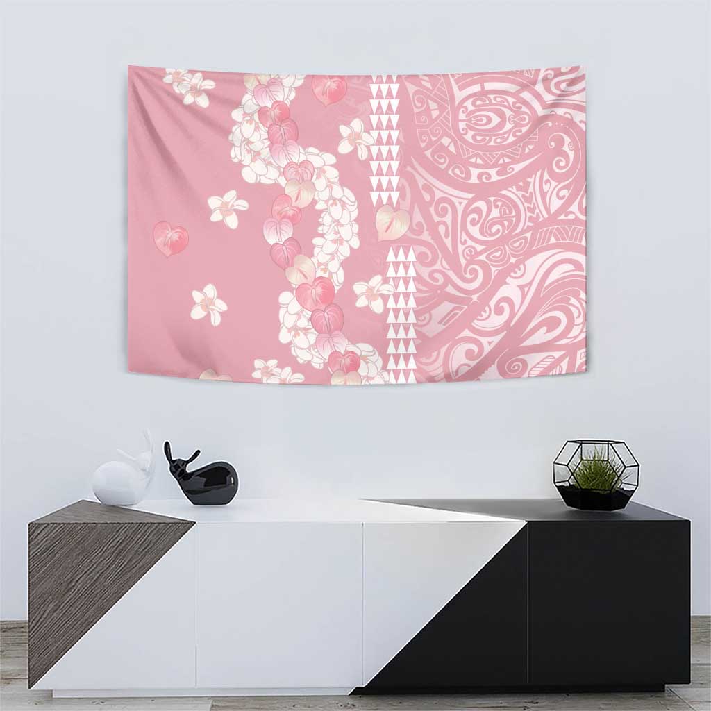 Soft Pink Hawaii Anthurium Plumeria Lei Tapestry LT9 - Polynesian Pride