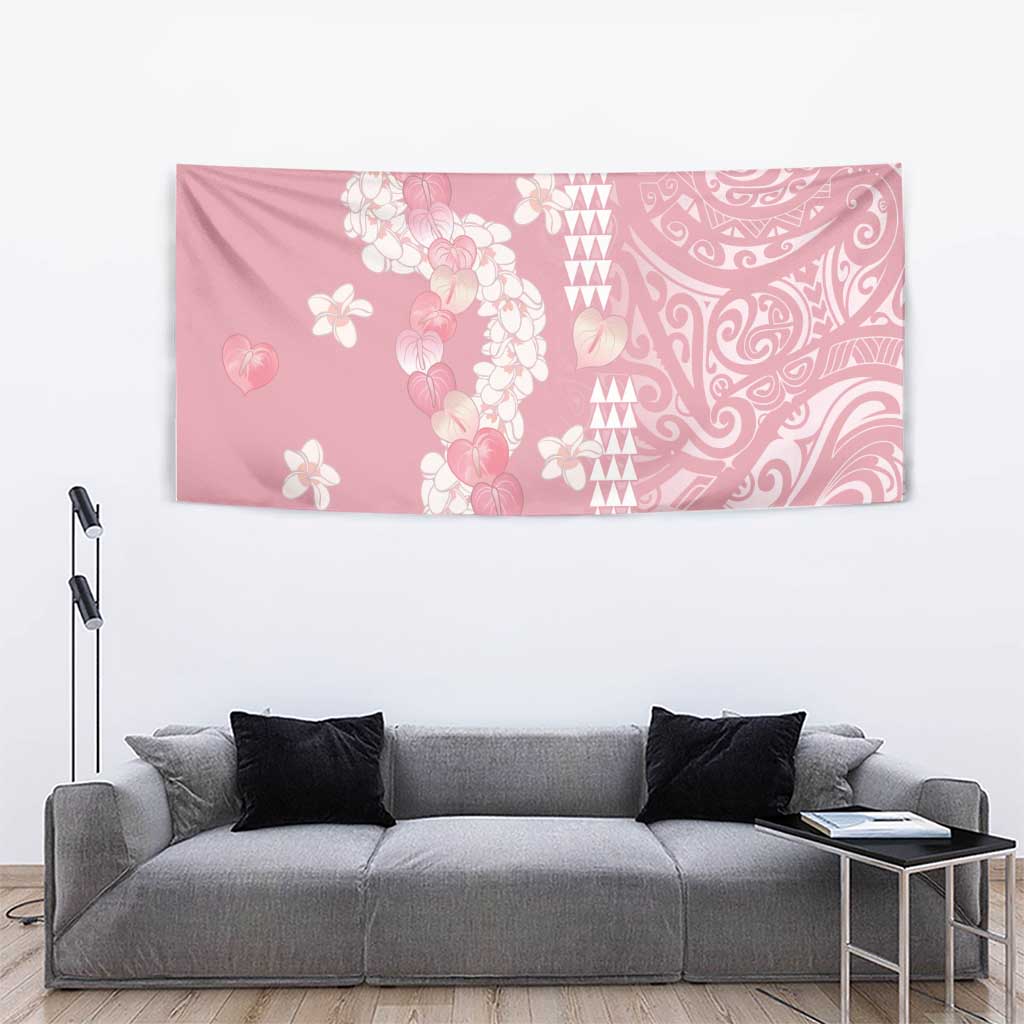 Soft Pink Hawaii Anthurium Plumeria Lei Tapestry LT9 - Polynesian Pride