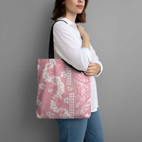 Soft Pink Hawaii Anthurium Plumeria Lei Tote Bag LT9 - Polynesian Pride