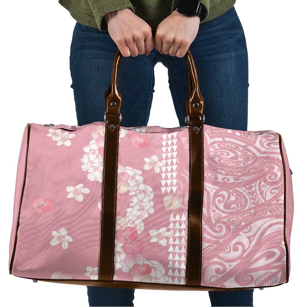 Soft Pink Hawaii Anthurium Plumeria Lei Travel Bag LT9 Pink - Polynesian Pride
