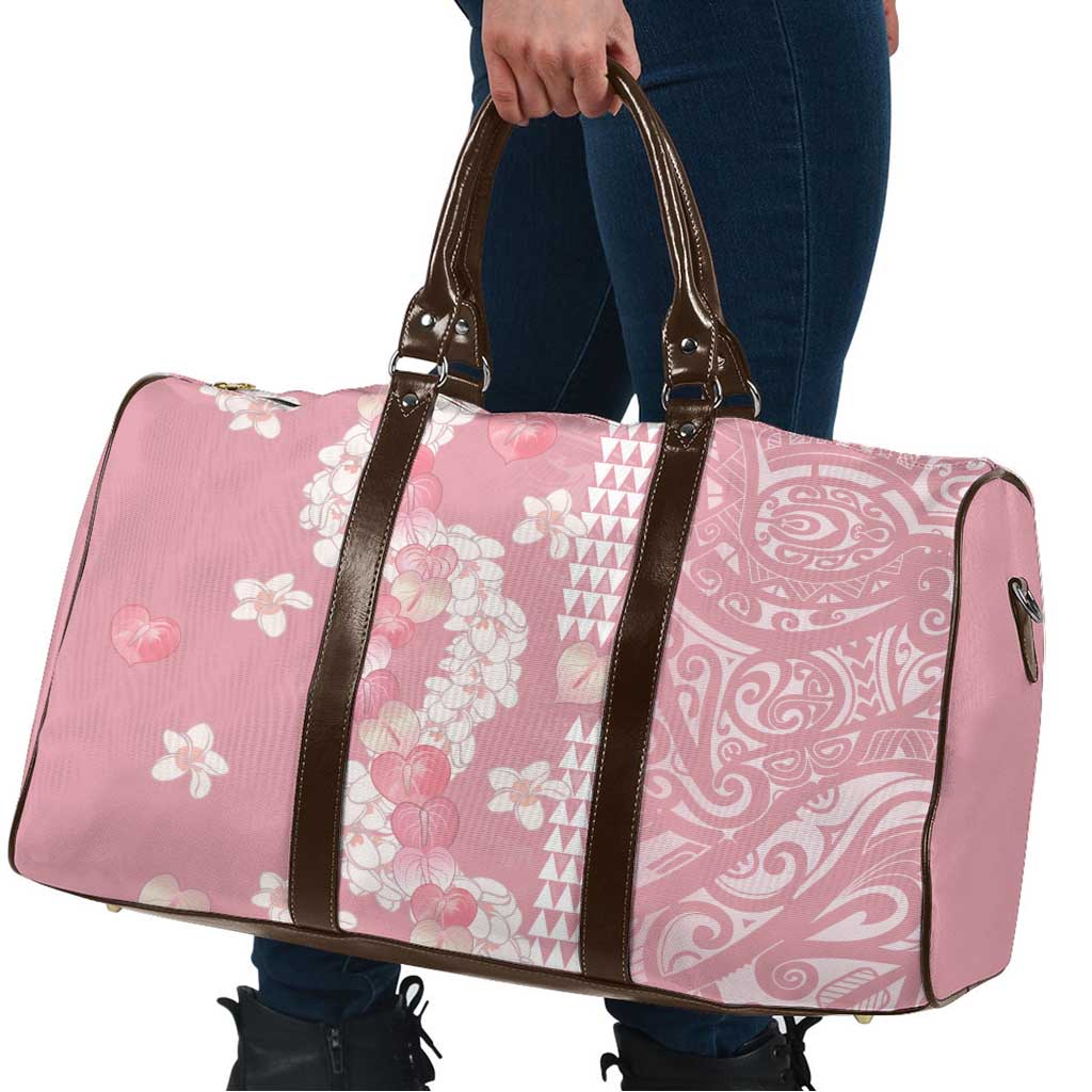 Soft Pink Hawaii Anthurium Plumeria Lei Travel Bag LT9 - Polynesian Pride