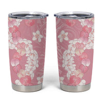 Soft Pink Hawaii Anthurium Plumeria Lei Tumbler Cup LT9 Pink - Polynesian Pride