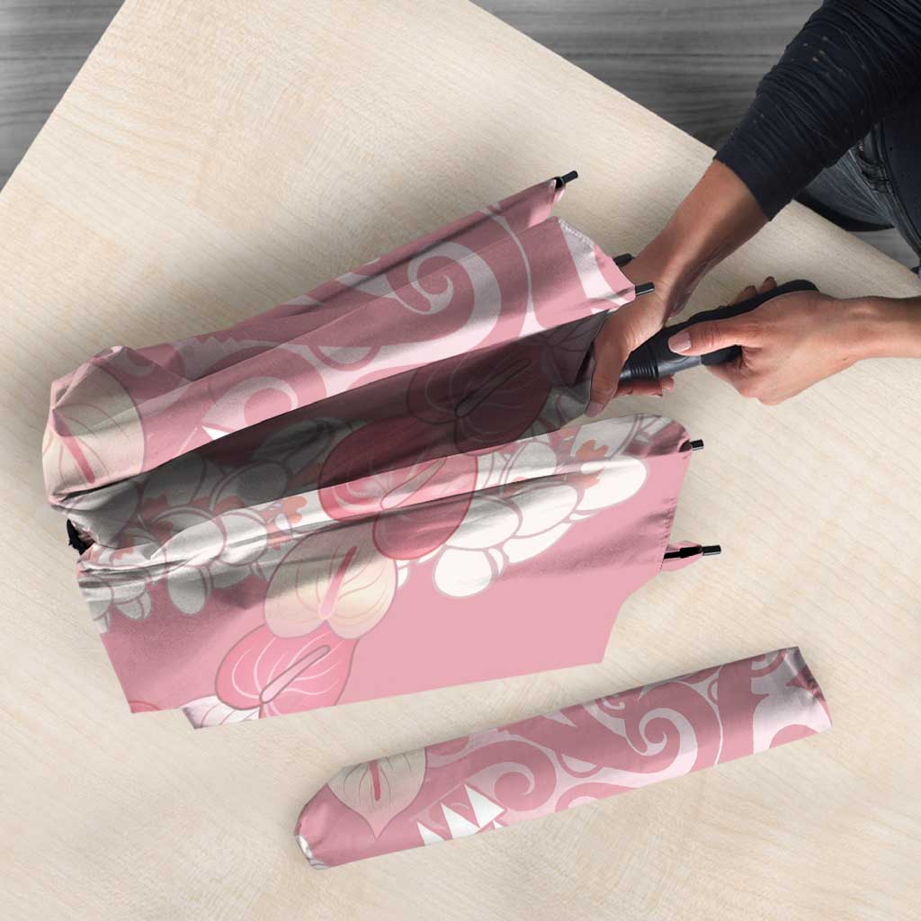 Soft Pink Hawaii Anthurium Plumeria Lei Umbrella LT9 - Polynesian Pride