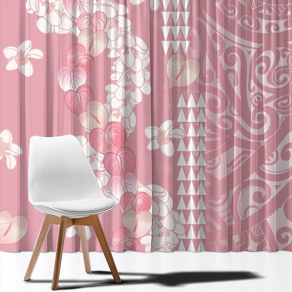 Soft Pink Hawaii Anthurium Plumeria Lei Window Curtain LT9 - Polynesian Pride