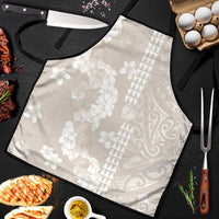 Suede Beige Hawaii Anthurium Plumeria Lei Apron LT9 Beige - Polynesian Pride