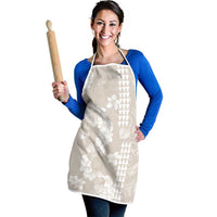 Suede Beige Hawaii Anthurium Plumeria Lei Apron LT9 - Polynesian Pride