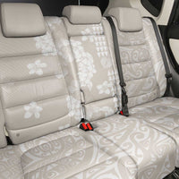 Suede Beige Hawaii Anthurium Plumeria Lei Back Car Seat Cover