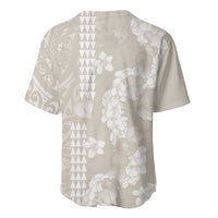 Suede Beige Hawaii Anthurium Plumeria Lei Baseball Jersey LT9 - Polynesian Pride