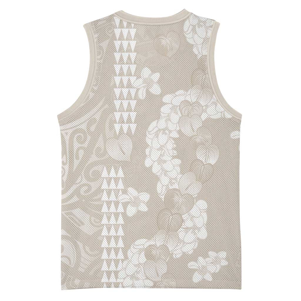 Suede Beige Hawaii Anthurium Plumeria Lei Basketball Jersey