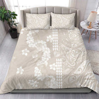 Suede Beige Hawaii Anthurium Plumeria Lei Bedding Set LT9 - Polynesian Pride