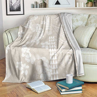 Suede Beige Hawaii Anthurium Plumeria Lei Blanket LT9 Beige - Polynesian Pride