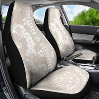 Suede Beige Hawaii Anthurium Plumeria Lei Car Seat Cover
