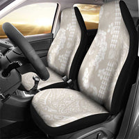 Suede Beige Hawaii Anthurium Plumeria Lei Car Seat Cover