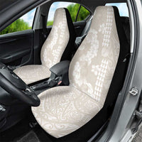 Suede Beige Hawaii Anthurium Plumeria Lei Car Seat Cover