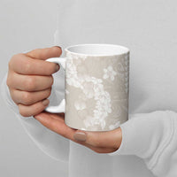 Suede Beige Hawaii Anthurium Plumeria Lei Ceramic Mug LT9 - Polynesian Pride